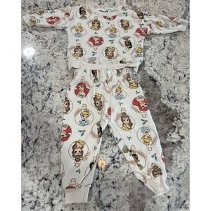 Disney Baby Girls 6-9 Months Princess Sweatsuit Pant Set Outfit Ariel Jasmine